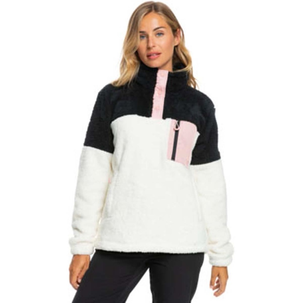 Roxy Alabama Sherpa Quarter Zip Pullover Colorblock Fleece Women’s Size L